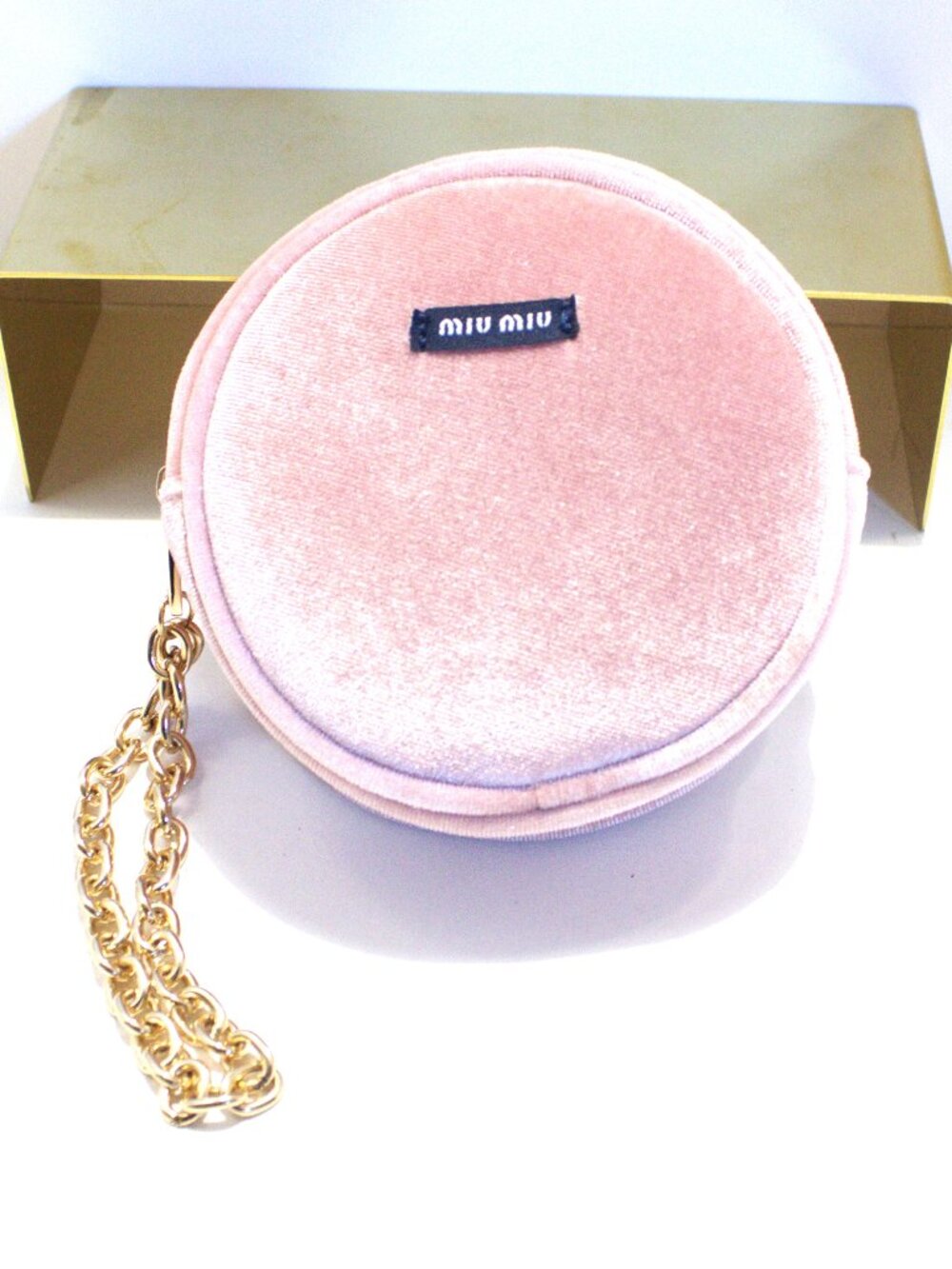 Miu Miu, Pink, Circle Pouch/Wristlet, with Gold Chair Strap